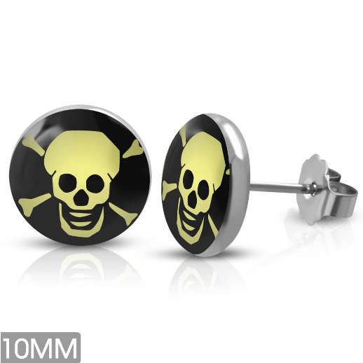 SUPER SALE! Stainless Steel Crossbones Skull Stud Earrings