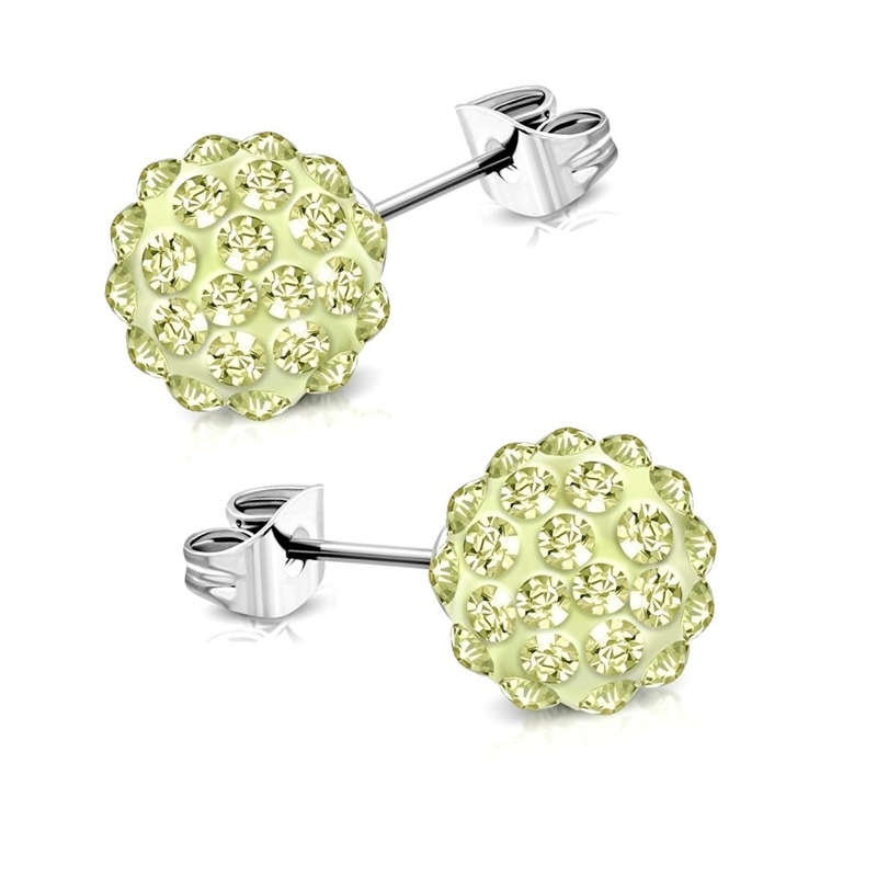 TITANIUM SHAMBALLA EARRINGS - LEMON YELLOW