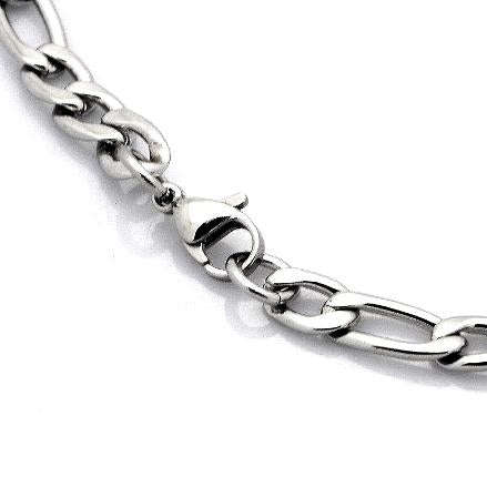 5mm Figaro Link 316L solid Stainless Steel Necklace chain - 70cm