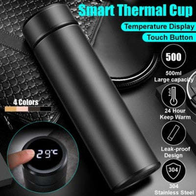 Stainless Steel Thermo Water Bottle with Temperature Display 500ml