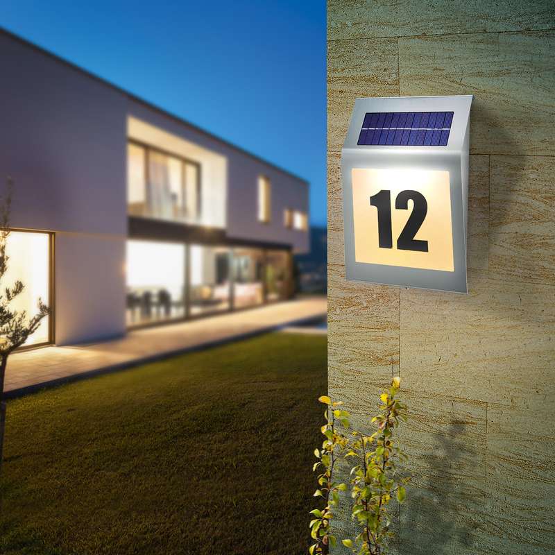 Stainless Steel Solar Powered House Number Sign