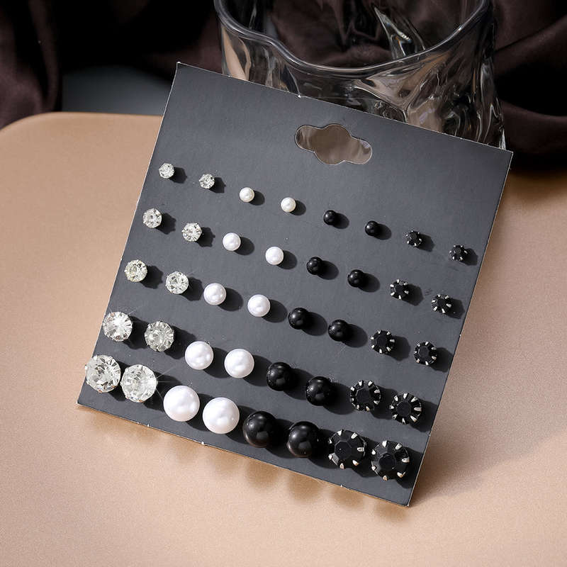 ALL FOR ONE BID - 40 Piece Rhinestone Stud Earrings
