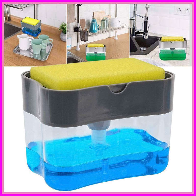 2-in-1 Soap Pump Dispenser and Sponge Caddy