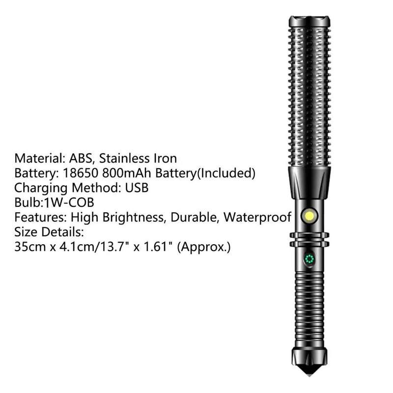 35cm Super Bright Flashlight with 4 Light Modes Waterproof With COB LED
