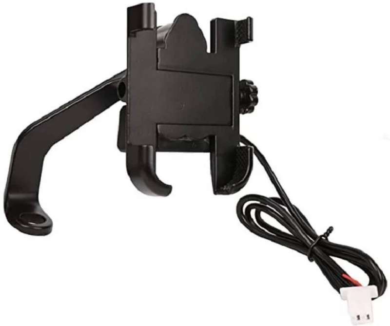 QUALITY ALUMINIUM Motorcycle and Bike Phone Holder with USB Port