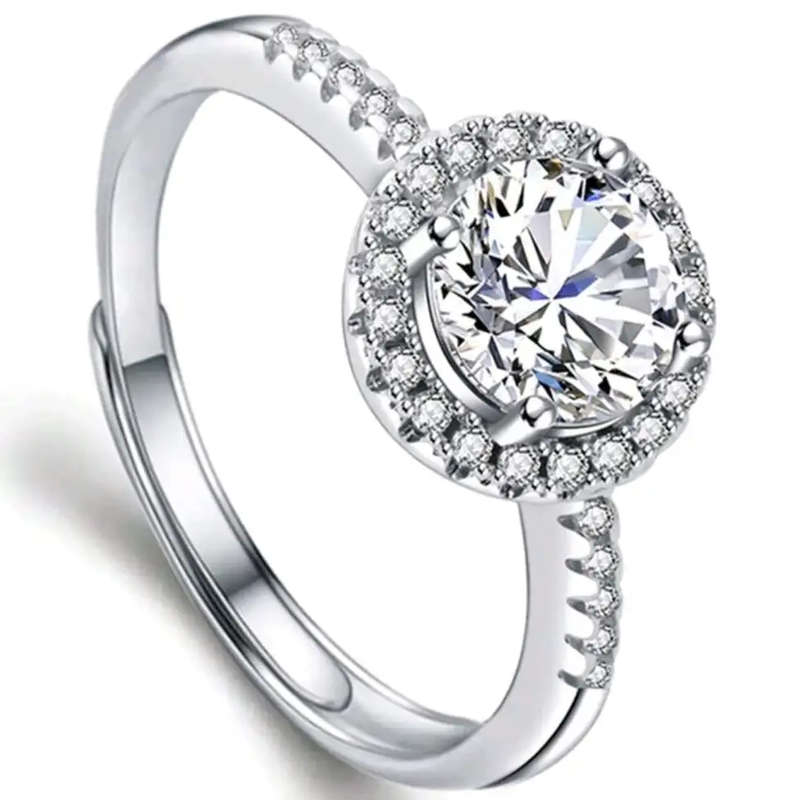 Elegant 1 Carat Cubic Zirconia Ring - Size 6 (M)