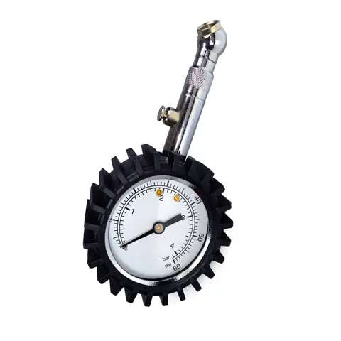 Heavy Duty Tyre Pressure Gauge with Integrated Bleed Valve 60PSI