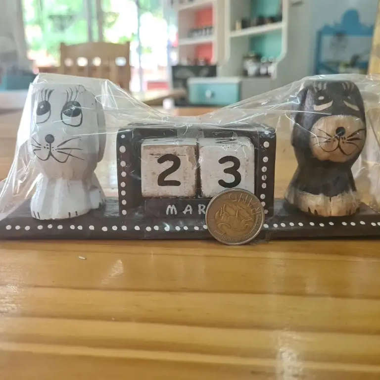 Unique Wooden Dog / Owl Calendar