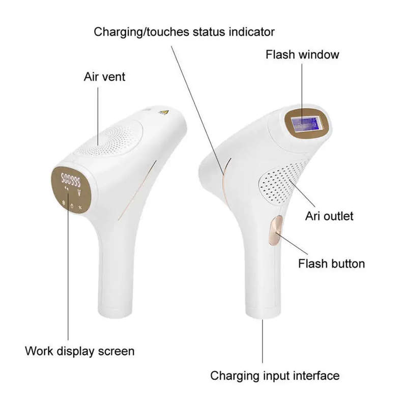 Painless Laser Permanent Hair Removal Epilator 500,000 Flashes
