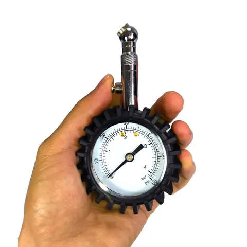 Heavy Duty Tyre Pressure Gauge with Integrated Bleed Valve 60PSI