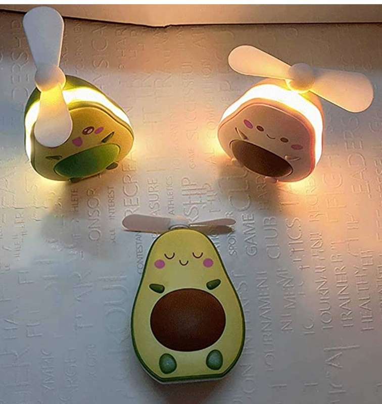 Mini Handheld Fan and Mirror with LED Night