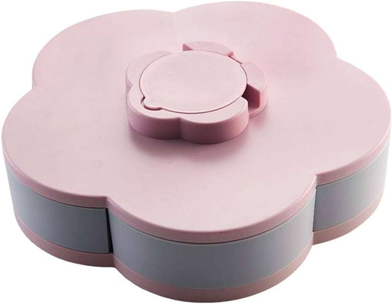 Petal-Shape Rotating Snack Box Candy Tray Food Organizer