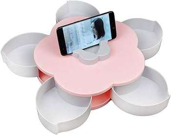Petal-Shape Rotating Snack Box Candy Tray Food Organizer