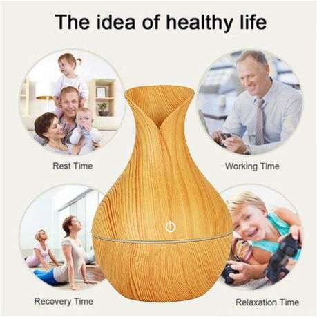 USB LED Deep Wood Grain Ultrasonic Aroma Humidifier