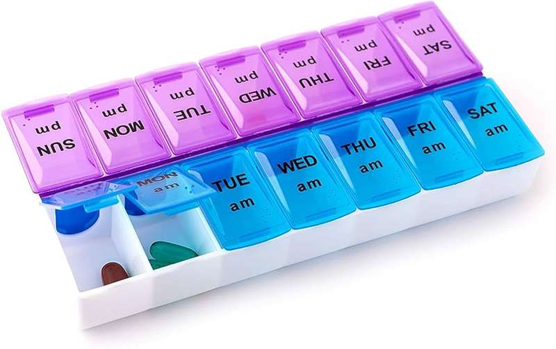 Pill Storage Box 7 Days AM/PM Organizer