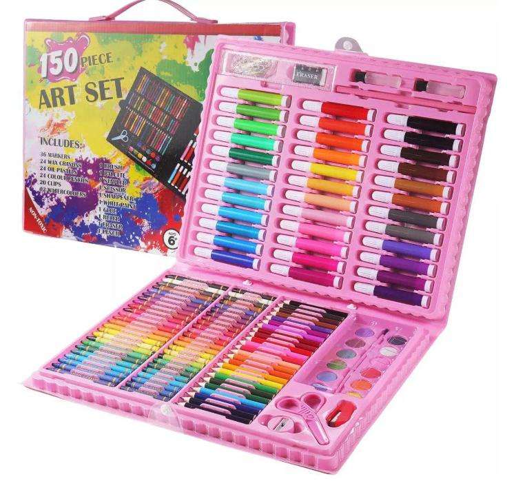 Kids Art Set - 150 Piece Drawing Case Kit