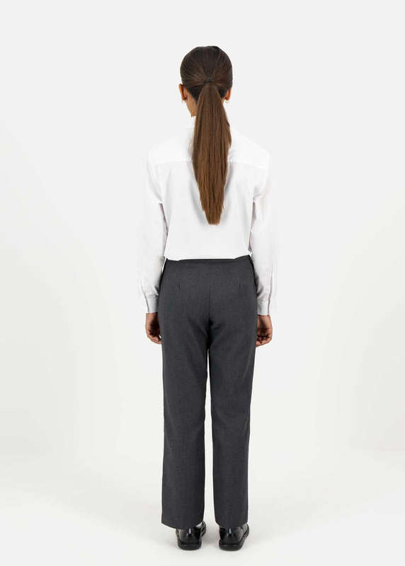 Easy Care Girls Regular Fit Grey School Trousers - Size 40