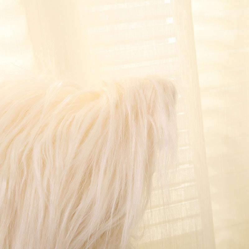 Two-Way Sequin and Faux Fur Pillow Case with Inner Cushion