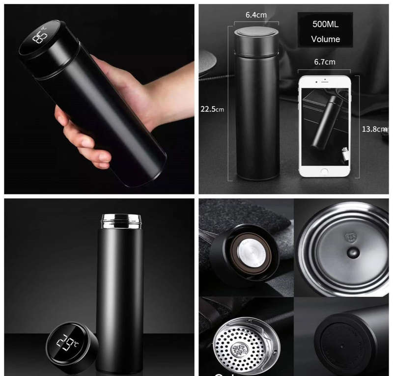 Stainless Steel Thermo Water Bottle with Temperature Display 500ml