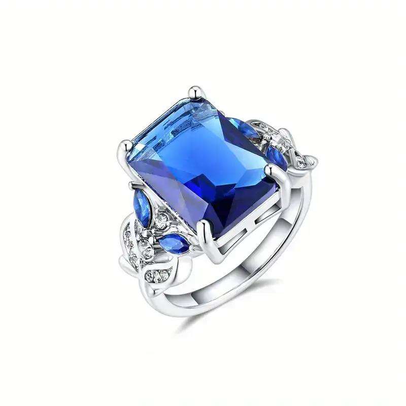 Elegant Luxury Ring with Synthetic Gemstones- Size 8