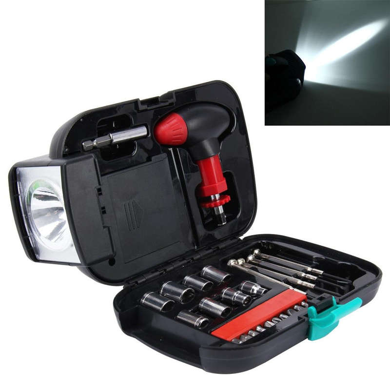 24 PCS Portable Flashlight Tool Box Set