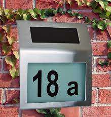Stainless Steel Solar Powered House Number Sign