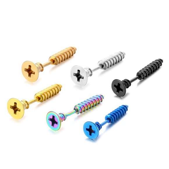 Punk Alloy Screw Earring