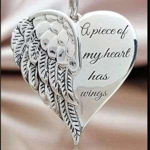 A Piece of my Heart Has Wings Pendant and Necklace