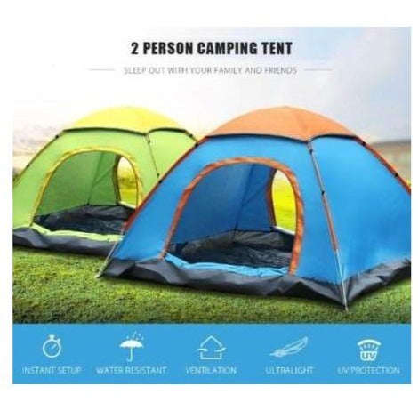 2 Man Tent in Zipper Bag - Lightweight & Easy to Install (200 X 150 X 110 Cm)