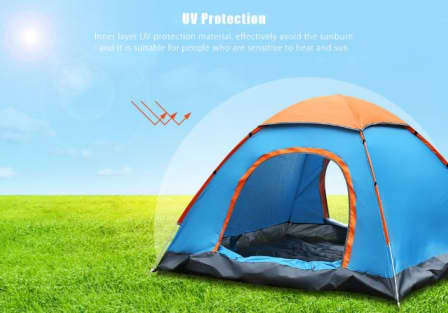 2 Man Tent in Zipper Bag - Lightweight & Easy to Install (200 X 150 X 110 Cm)