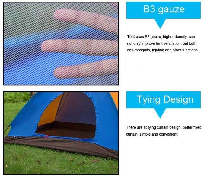 2 Man Tent in Zipper Bag - Lightweight & Easy to Install (200 X 150 X 110 Cm)