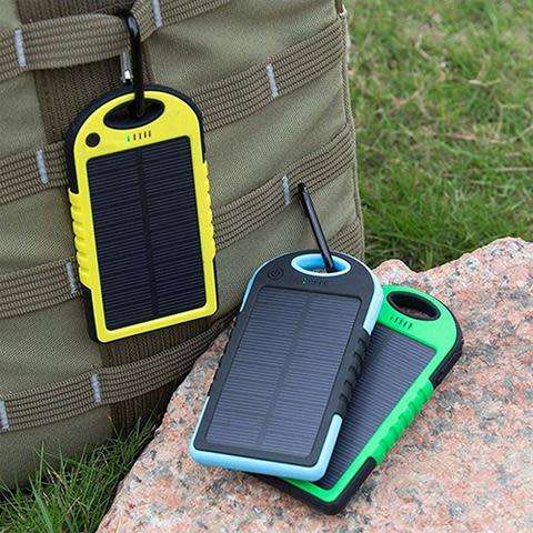 5000mAh Portable Waterproof Solar Charger Double USB Power Bank