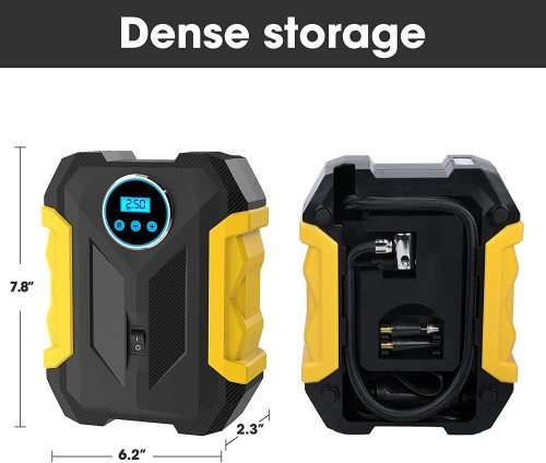 Digital Air Compressor for Car - Auto Pump with LED Light DC 12V