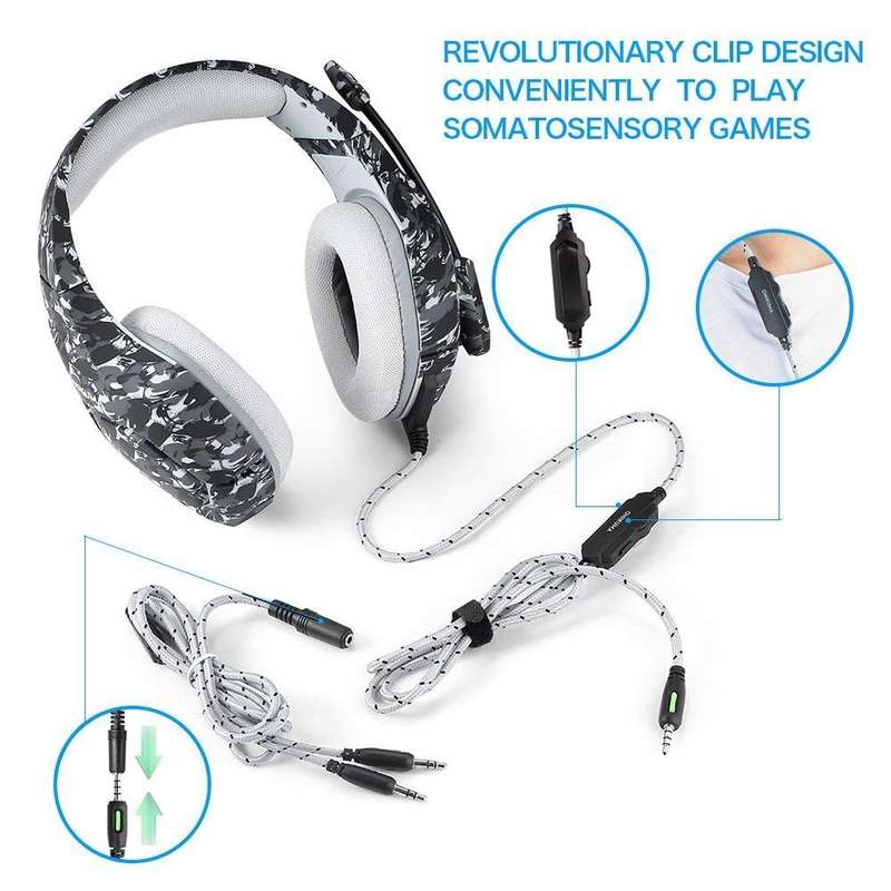 ONIKUMA K1-B 3.5mm Stereo Gaming Headset Camo Grey