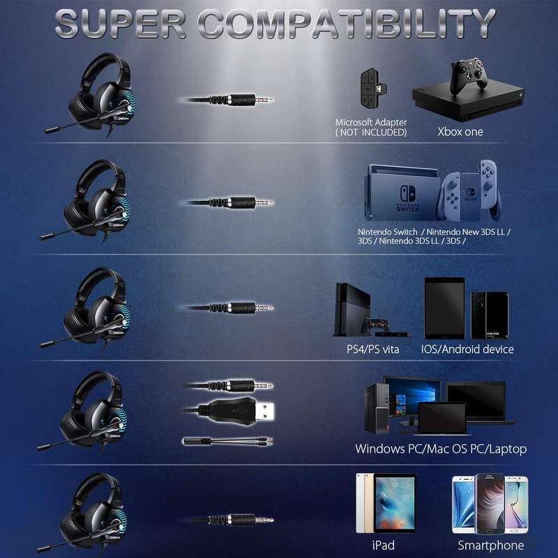 ONIKUMA K6 Stereo Gaming Headset for PS4 PC XBOX Switch