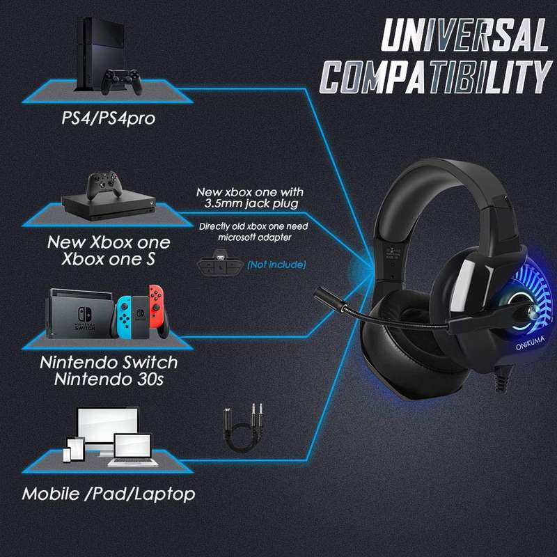 ONIKUMA K6 Stereo Gaming Headset for PS4 PC XBOX Switch