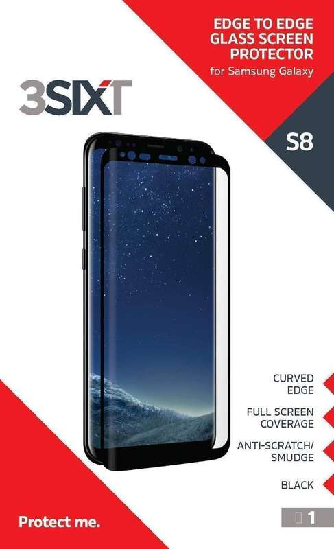 3SIXT Curved Glass Screen Protector Samsung Galaxy S8 (Black)
