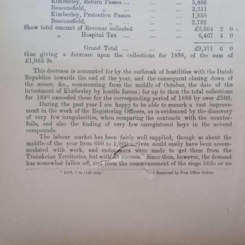 Cape of Good Hope Blue Book on Native Affairs 1890