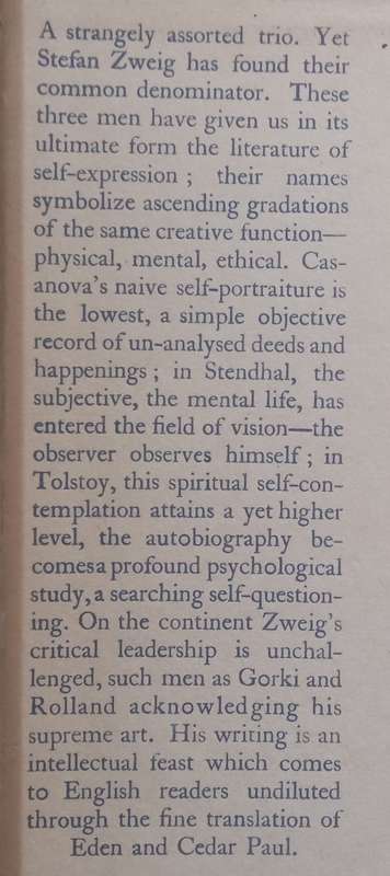 Adepts in Self-Portraiture: Casanova, Stendhal, Tolstoy | Stefan Zweig