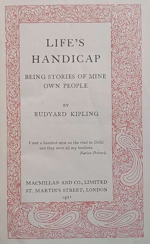 Lifes Handicap, Being Stories of My Own People | Rudyard Kipling
