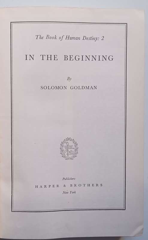 In the Beginning | Solomon Goldman