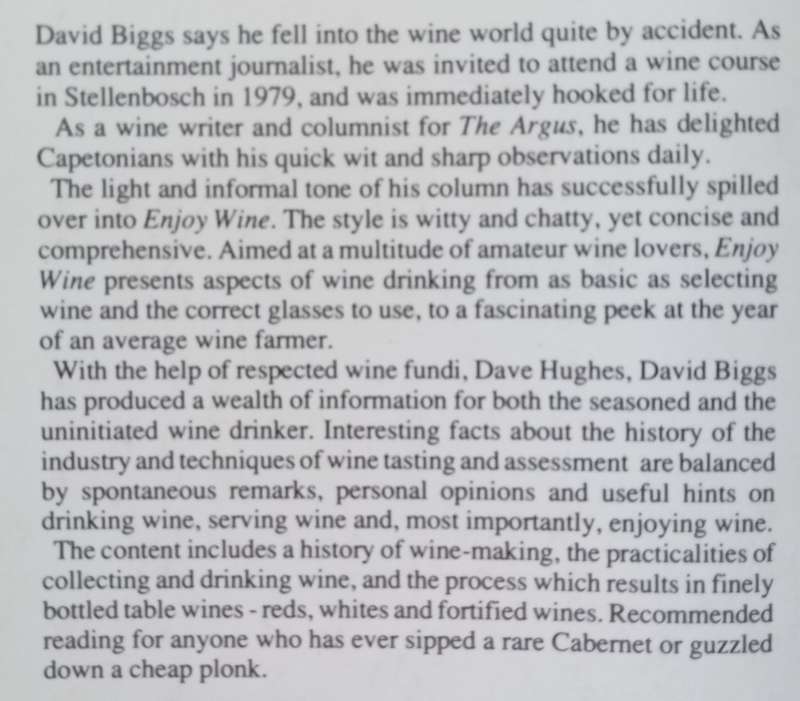 Enjoy Wine: A South African Guide to Unpretentious Winedrinking | David Biggs & Dave Hughes