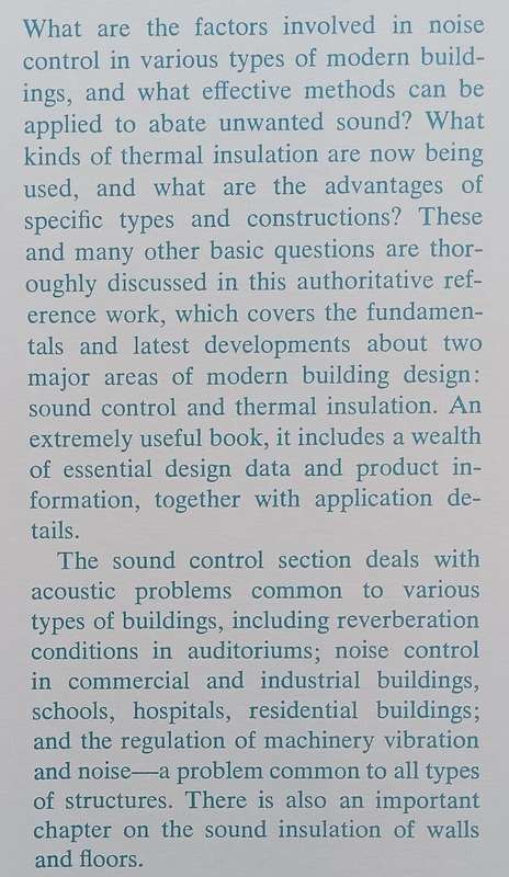 Sound Control & Thermal Insulation of Buildings | Paul Dunham Close