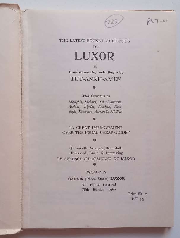 The Latest Pocket Guide to Luxor (Published 1962)