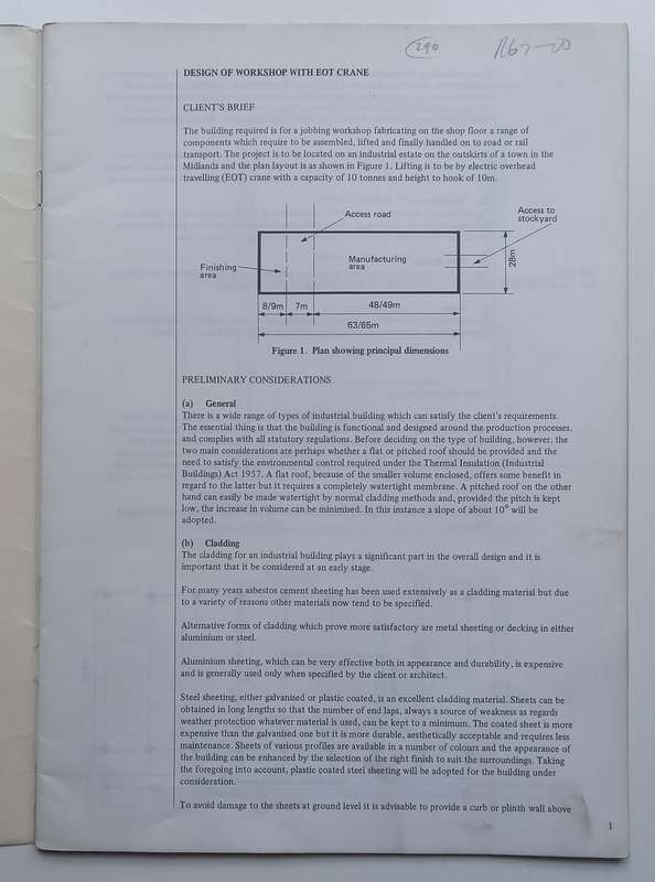 Workshop with EOT Crane (Design of Structural Steelwork) | W. Bates