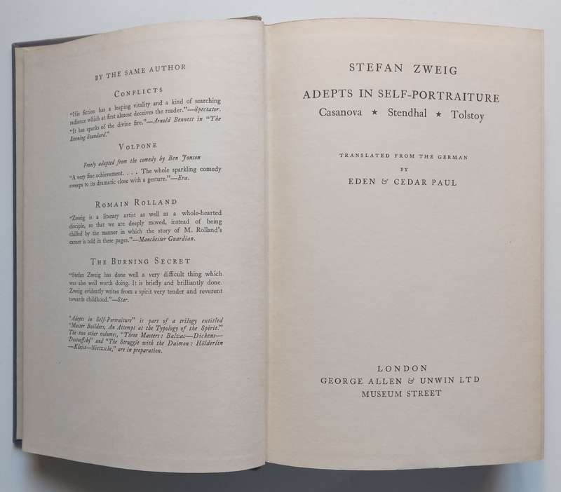 Adepts in Self-Portraiture: Casanova, Stendhal, Tolstoy | Stefan Zweig