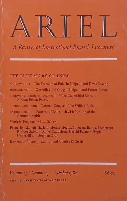 Ariel (Vol. 13, No. 4, October 1982, Literature of Exile Issue)
