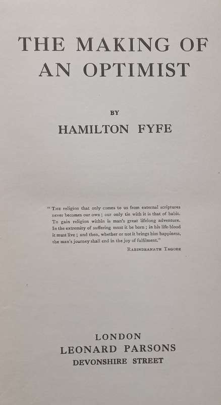 The Making of an Optimist | Hamilton Fyfe