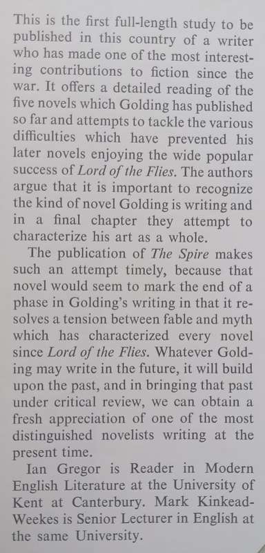 William Golding: A Critical Study | Mark Kinkead-Weekes & Ian Gregor