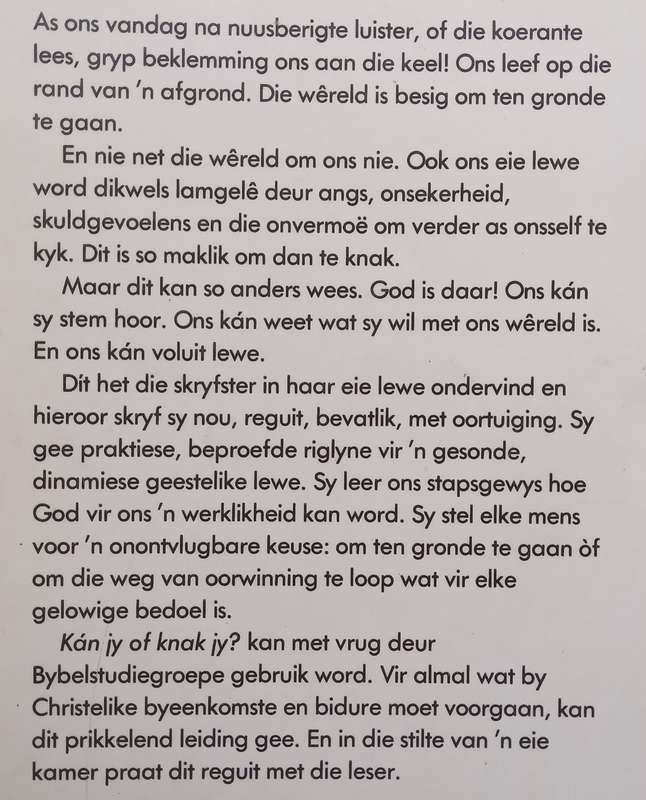 Kan Jy of Knak Jy? Hoe God se Trou die Verskil Kan Maak (Afrikaans) | Lois Walfrid Johnson